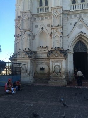 Wide view of Aurelio Fuertes and Santa Ana Cathedral Marker. Click for full size. Wide view of Aurelio Fuertes and Santa Ana Cathedral Marker image. Click for full size.