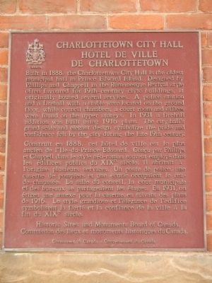 Charlottetown City Hall Marker. Click for full size. Charlottetown City Hall Marker image. Click for full size.