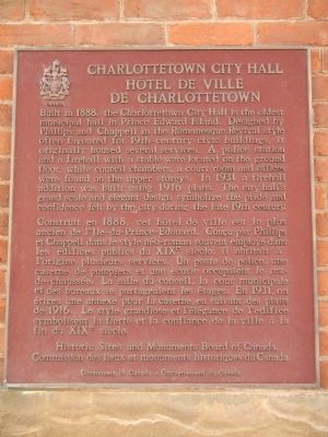 Charlottetown City Hall Marker image. Click for full size.