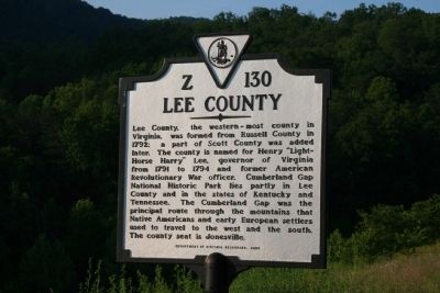 Lee County Marker. Click for full size. Lee County Marker image. Click for full size.