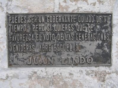 Doctor Juan Lindo additional marker. Click for full size. Doctor Juan Lindo additional marker image. Click for full size.