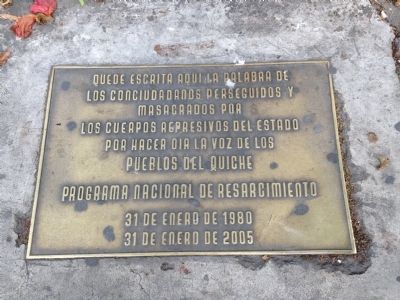 Fire at the Spanish Embassy in Guatemala Marker image. Click for full size.