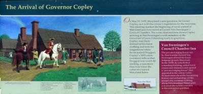 The Arrival of Governor Copley Marker. Click for full size. The Arrival of Governor Copley Marker image. Click for full size.