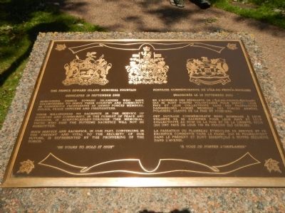 The Prince Edward Island Memorial Fountain Marker image. Click for full size.