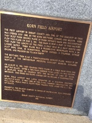 Korn Field Airport Marker. Click for full size. Korn Field Airport Marker image. Click for full size.