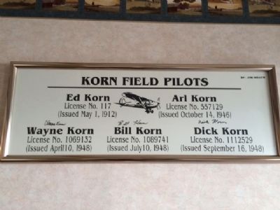 Korn Field Airport Marker. Click for full size. Korn Field Airport Marker image. Click for full size.