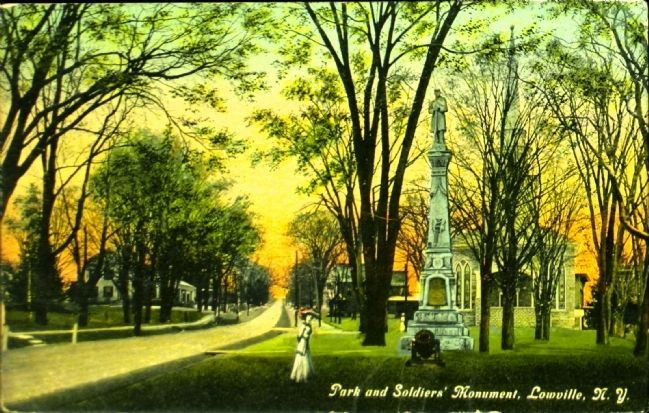 <i>Park and Soldiers' Monument, Lowville, N.Y.</i> image. Click for full size.