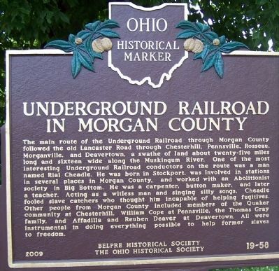 Underground Railroad in Morgan County Marker image. Click for full size.