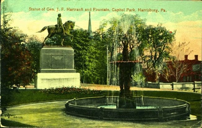<i>Statue of Gen. J.F. Hartranft and Fountain, Capitol Park, Harrisburg, Pa.</i> image. Click for full size.