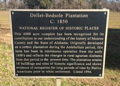 Dellet-Bedsole Plantation Marker image. Click for full size.