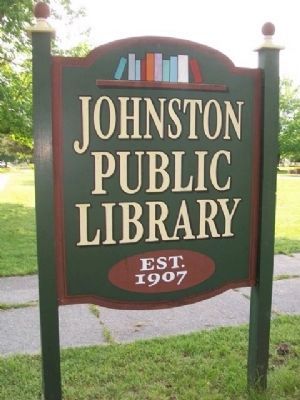 Johnston Public Library Sign image. Click for full size.