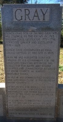 Clinch Gray Marker (on gravestone in cemetery) image. Click for full size.