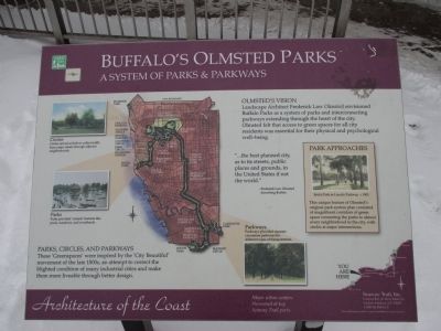Buffalo's Olmsted Parks Marker. Click for full size. Buffalo's Olmsted Parks Marker image. Click for full size.