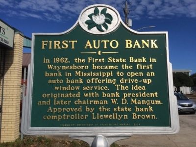 First Auto Bank Marker image. Click for full size.