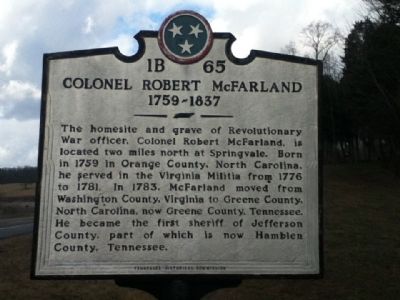Colonel Robert McFarland Marker image. Click for full size.