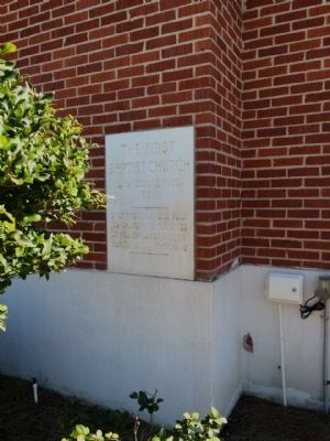 First Baptist Church cornerstone (1958). Click for full size. First Baptist Church cornerstone (1958) image. Click for full size.