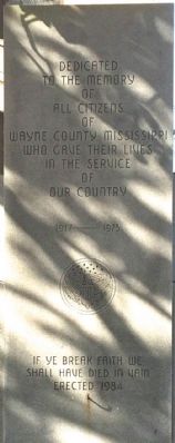 Wayne County War Memorial Marker image. Click for full size.