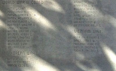 World Wat II (cont'd), Korean War, Vietnam War. Click for full size. World Wat II (cont'd), Korean War, Vietnam War image. Click for full size.