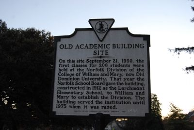 Old Academic Building Site Marker. Click for full size. Old Academic Building Site Marker image. Click for full size.