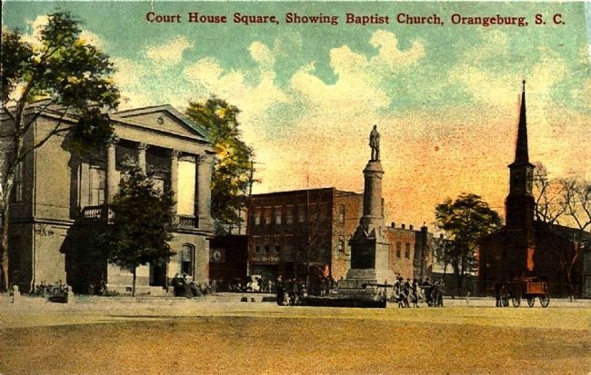 <i>Court House Square, Showing Baptist Church, Orangeburg, S.C.</i> image. Click for full size.