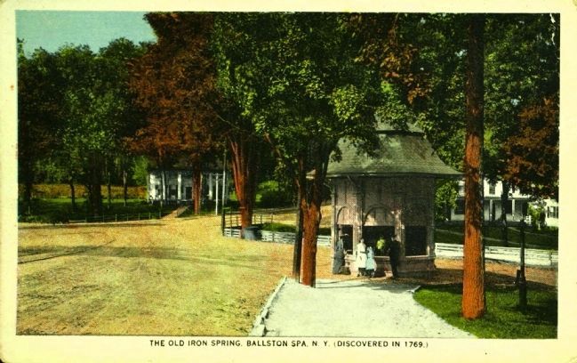 <i>The Old Iron Spring, Ballston Spa, N.Y. (Discovered in 1769.)</i>. Click for full size. <i>The Old Iron Spring, Ballston Spa, N.Y. (Discovered in 1769.)</i> image. Click for full size.