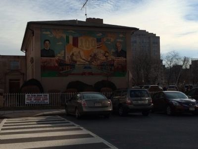 Italian-American mural on Holy Rosary Church building image. Click for full size.