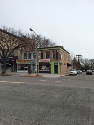 "Two-story, stucco structure" at Wisconsin and Grant, today a laundry.. Click for full size. "Two-story, stucco structure" at Wisconsin and Grant, today a laundry. image. Click for full size.