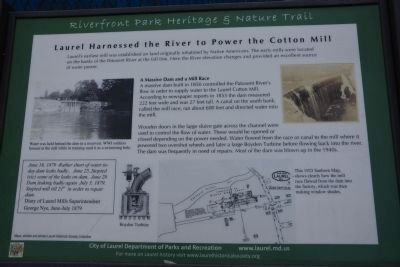 Laurel Harnessed the River to Power the Cotton Mill Marker image. Click for full size.