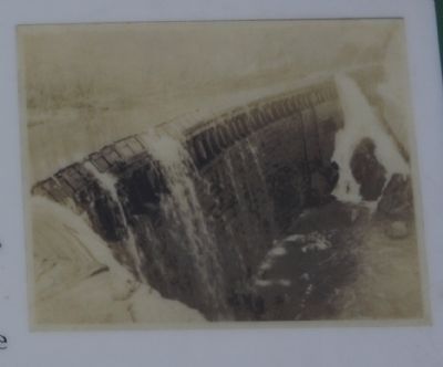Closeup Of Picture On Marker Of The Dam image. Click for full size.