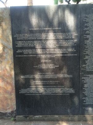 Monument to Memory and Truth Marker (December 2003 marker) image. Click for full size.