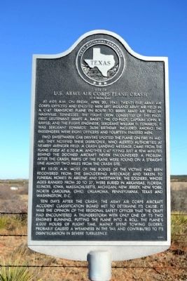 Site of U.S. Army Air Corps Plane Crash Marker image. Click for full size.