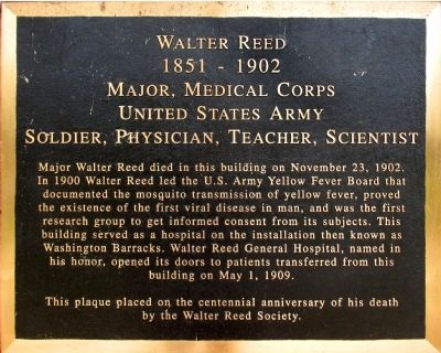 Walter Reed Marker image. Click for full size.