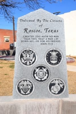 Roscoe Veterans Memorial. Click for full size. Roscoe Veterans Memorial image. Click for full size.