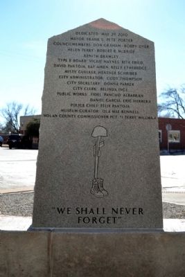 Rear Panel of Roscoe Veterans Memorial. Click for full size. Rear Panel of Roscoe Veterans Memorial image. Click for full size.