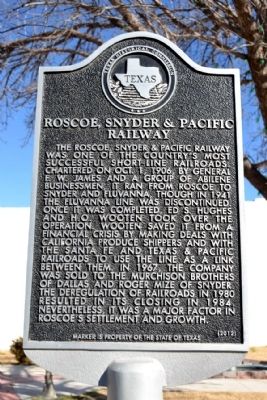 Roscoe, Snyder & Pacific Railway Marker image. Click for full size.