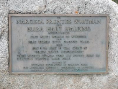 Narcissa Prentiss Whitman Marker. Click for full size. Narcissa Prentiss Whitman Marker image. Click for full size.
