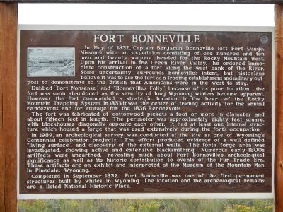Fort Bonneville Marker image. Click for full size.