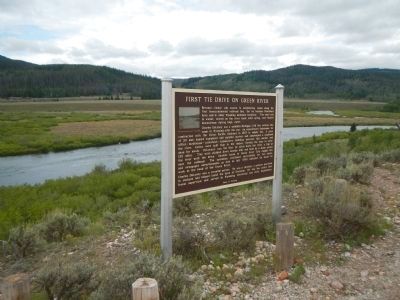 First Tie Drive on Green River Marker. Click for full size. First Tie Drive on Green River Marker image. Click for full size.