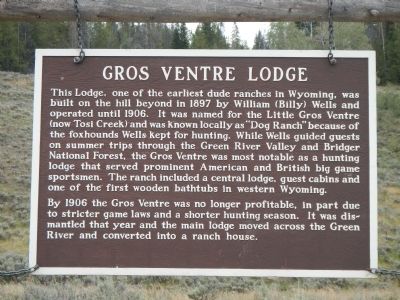 Gros Ventre Lodge Marker. Click for full size. Gros Ventre Lodge Marker image. Click for full size.