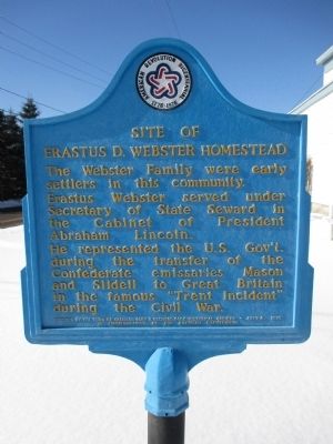 Site of Erastus D. Webster Homestead Marker image. Click for full size.