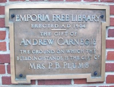 Emporia Free Library Marker image. Click for full size.