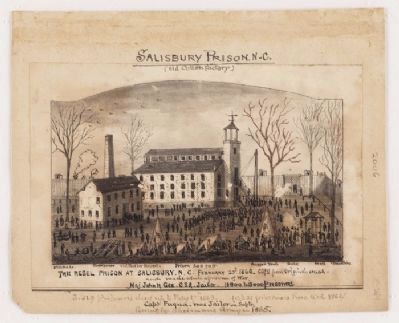 Drawing of the Salisbury Confederate Prison image. Click for full size.