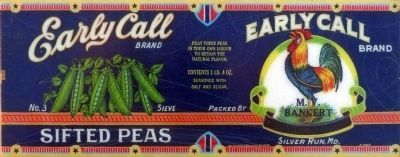 Early Call Sifted Peas. Click for full size. Early Call Sifted Peas image. Click for full size.