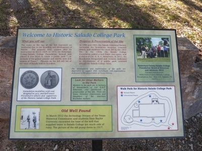 Salado College Park walking trail info signs image. Click for full size.