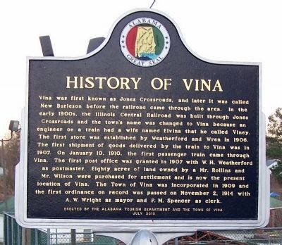 History of Vina Marker image. Click for full size.