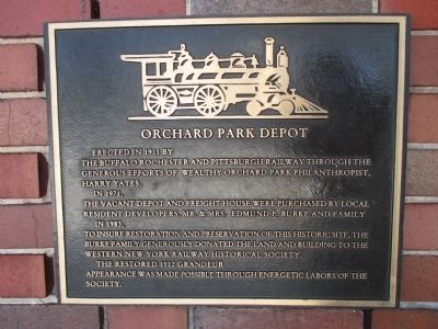 Orchard Park Depot Marker image. Click for full size.