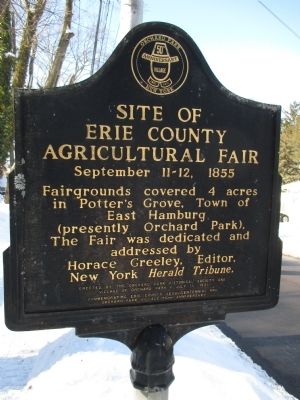 Site of Erie County Agricultural Fair Marker. Click for full size. Site of Erie County Agricultural Fair Marker image. Click for full size.