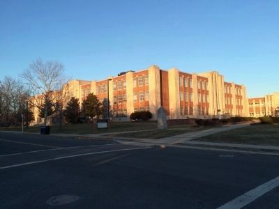 Wide view of George Washington High School Marker. Click for full size. Wide view of George Washington High School Marker image. Click for full size.