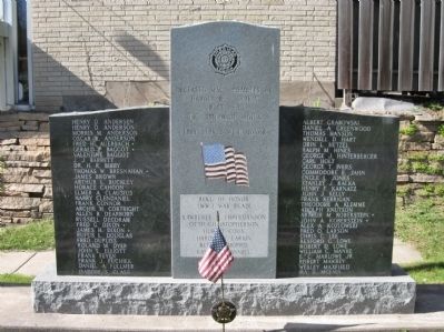World War I Roll of Honor. Click for full size. World War I Roll of Honor image. Click for full size.