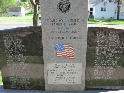 World War I Roll of Honor. Click for full size. World War I Roll of Honor image. Click for full size.